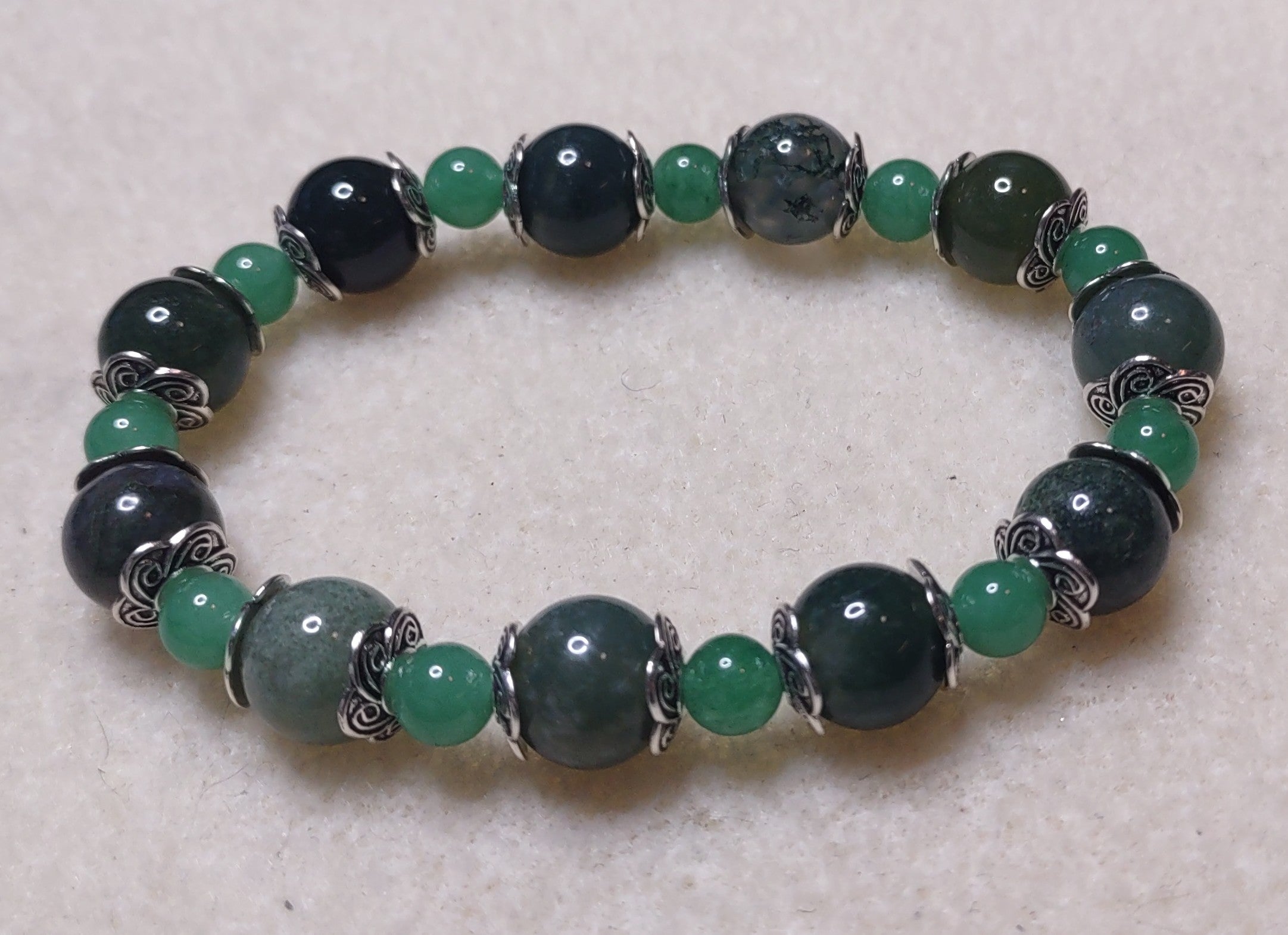 Bracelet: Moss Agate and Green Adventurine