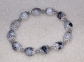 Bracelet: Moonstone with Black Tourmaline inclusions and Labradorite - small