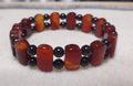 Bracelet: Red Agate with Garnet - 7"