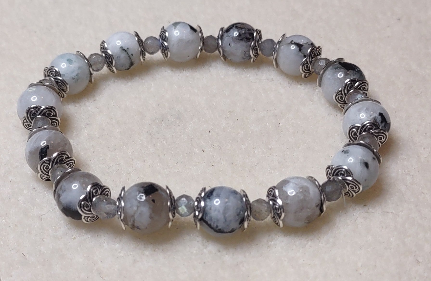 Moonstone with Black Tourmaline inclusions, and Labradorite