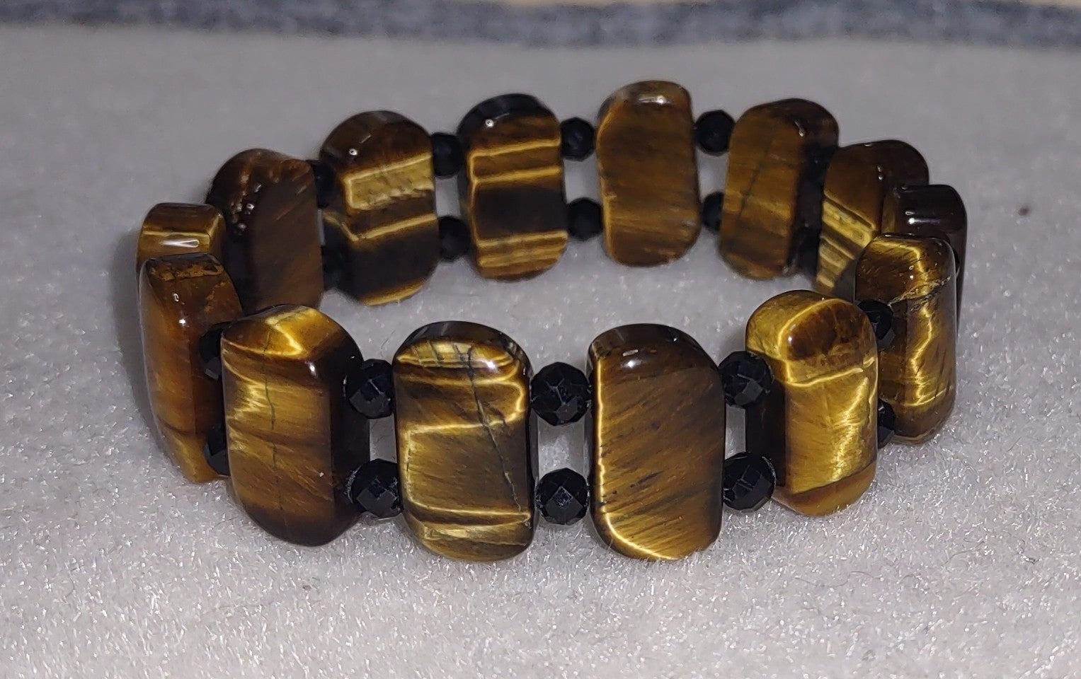 Bracelet: Tiger Eye with Black Tourmaline - 6"