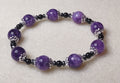 Bracelet: Amethyst, hematite, and Obsidian