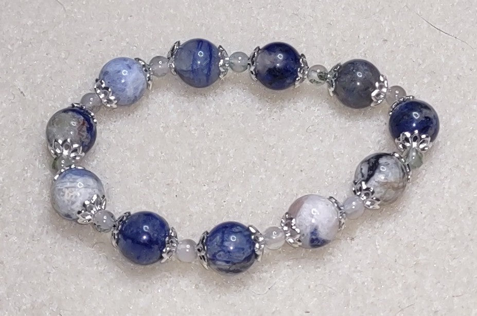 Bracelet: Sodalite and Moss Agate - small
