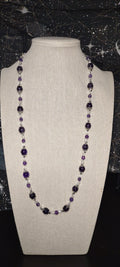 Necklace: Single Strand - Amethyst, Quartz, and Hematite