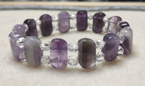 Bracelet: Amethyst with Quartz - 7"