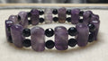 Bracelet: Amethyst with Black Tourmaline - 7"