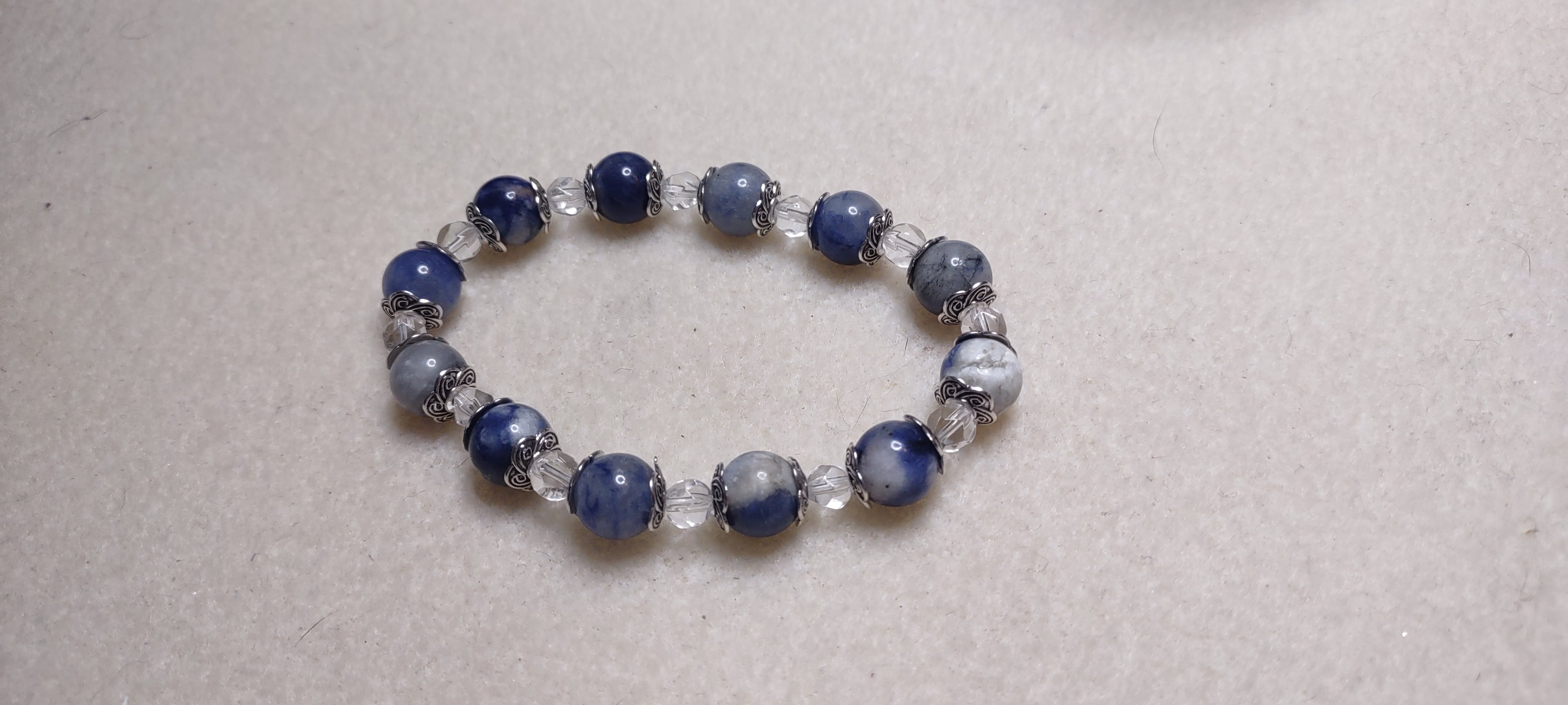 Bracelet: Sodalite and Quartz