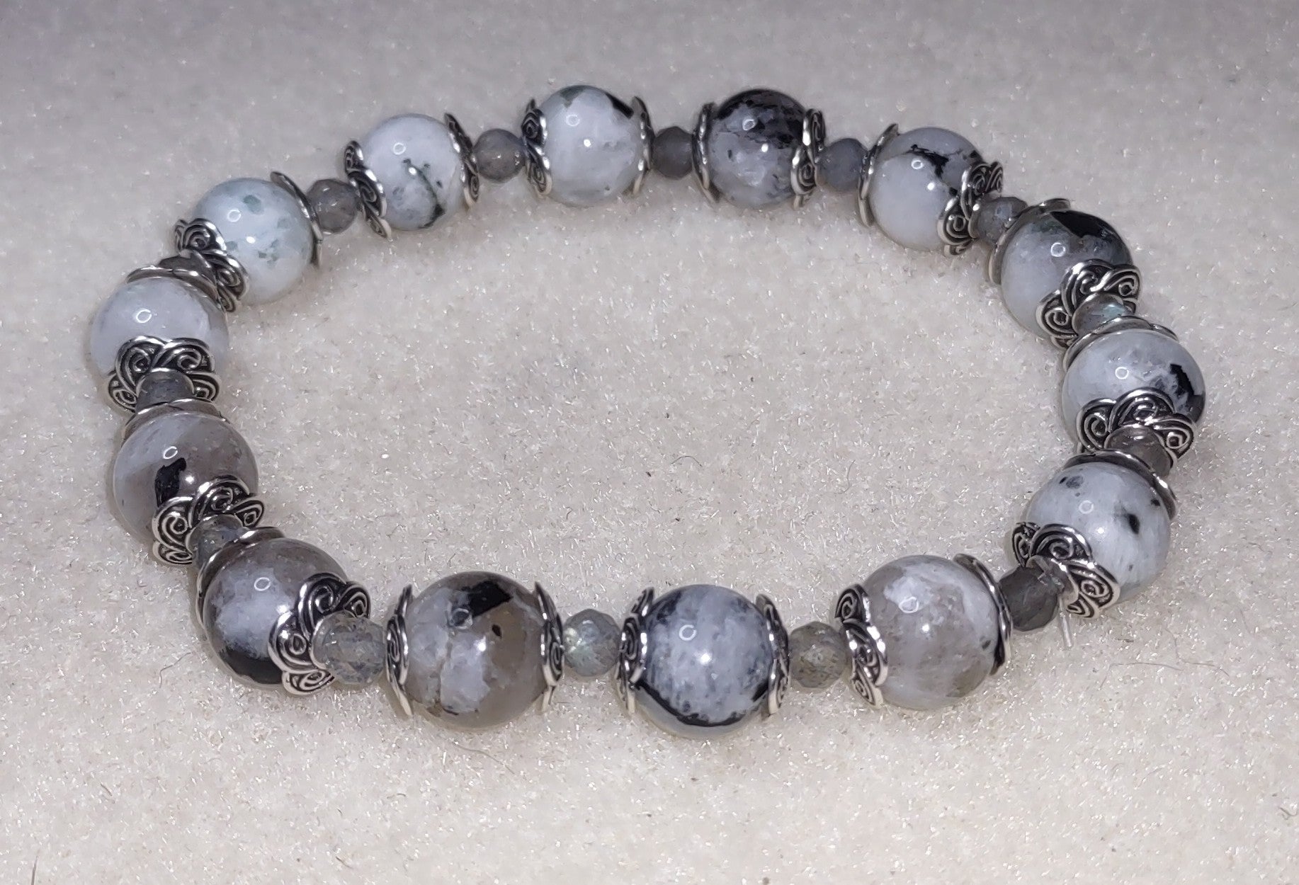 Moonstone with Black Tourmaline inclusions, and Labradorite