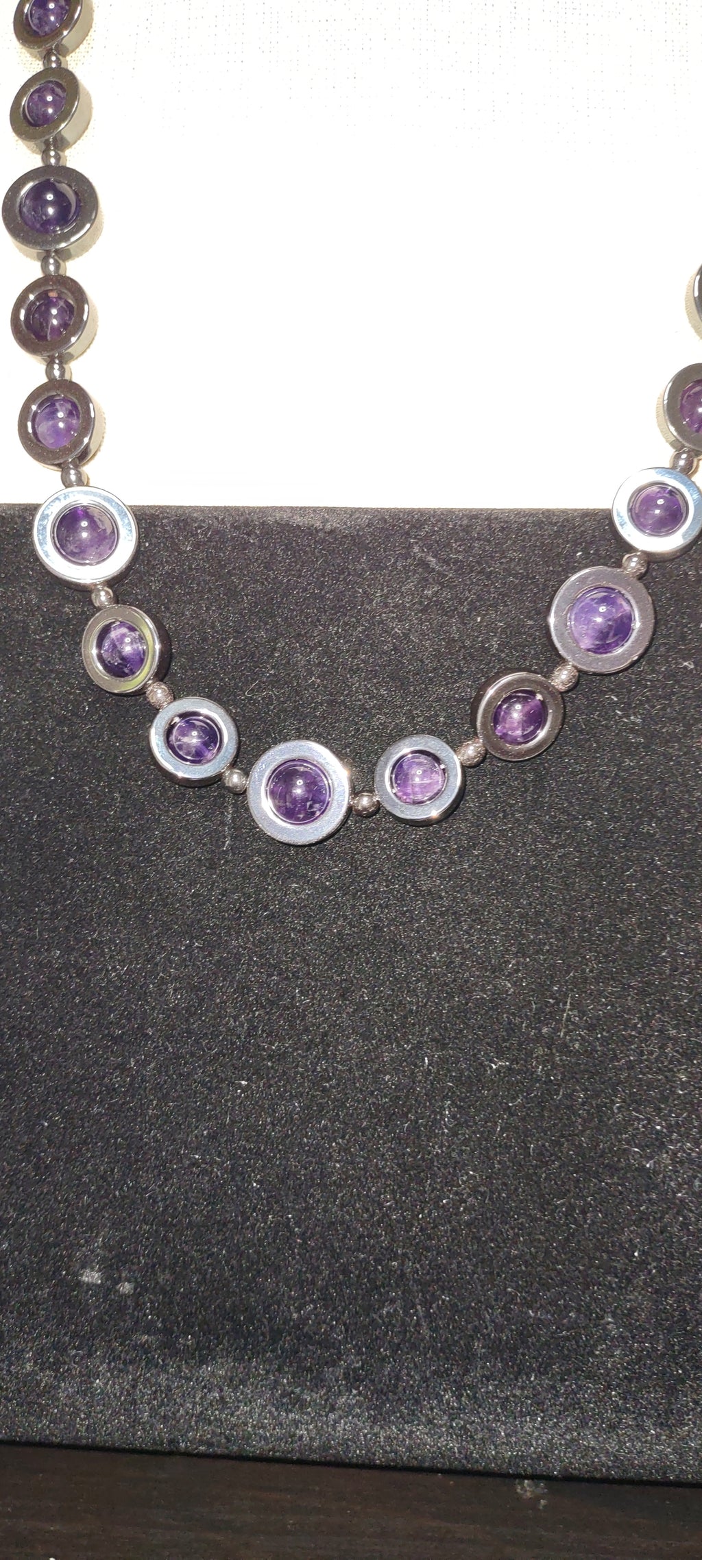 Necklace: Amethyst and hematite