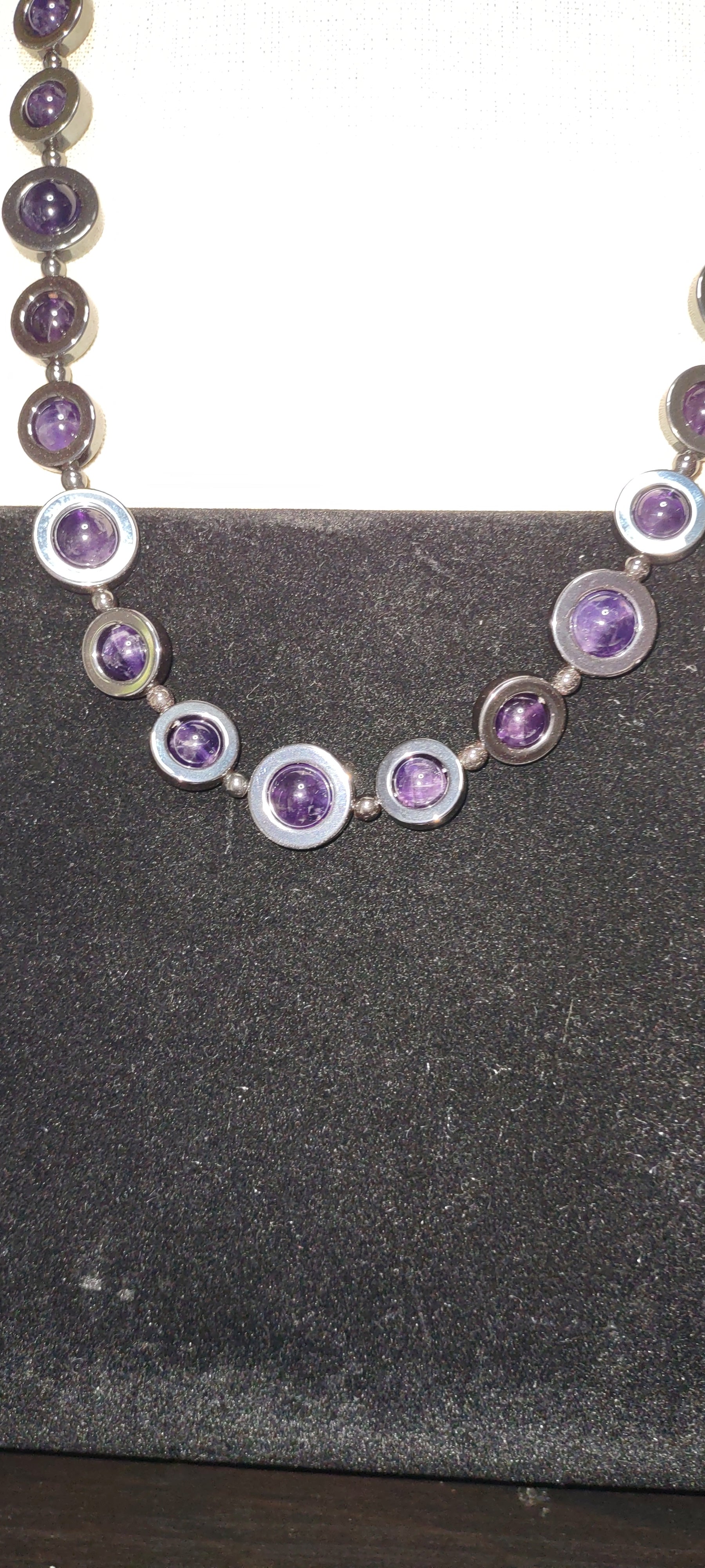 Necklace: Amethyst and hematite